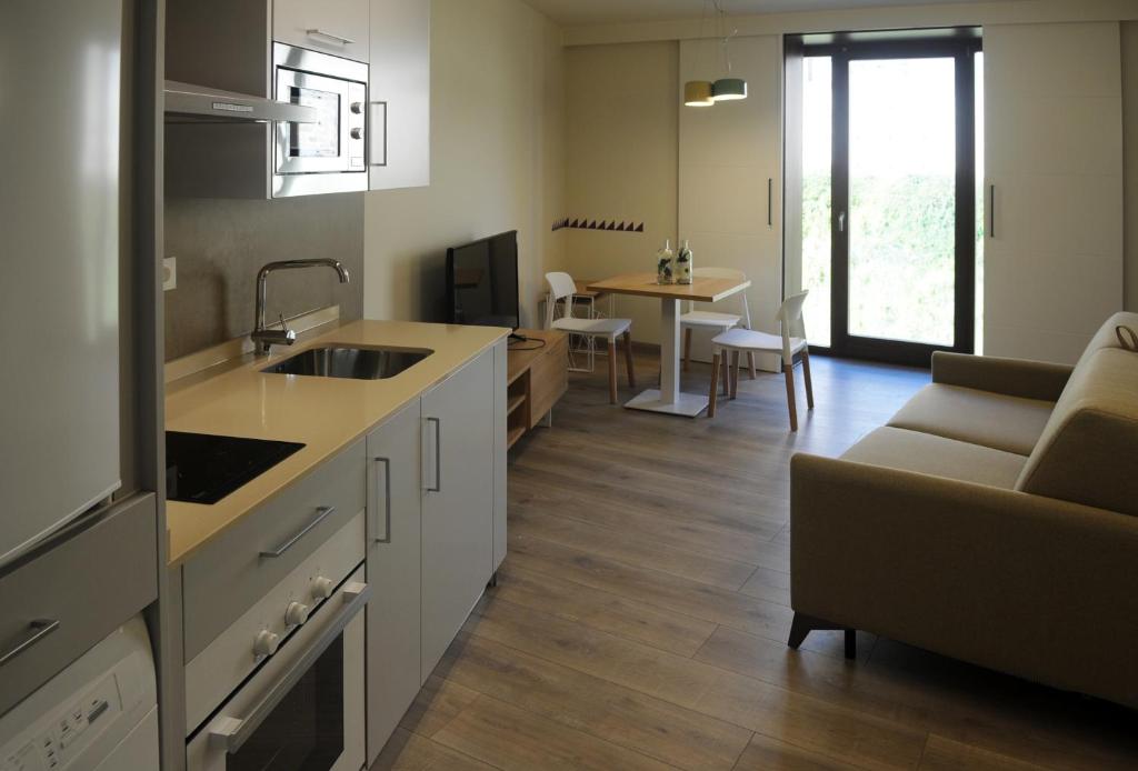 Kuchyň nebo kuchyňský kout v ubytování APARTAMENTOS TURÍSTICOS GUIANA