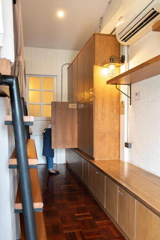 Kuchyň nebo kuchyňský kout v ubytování Bed Addict Hostel
