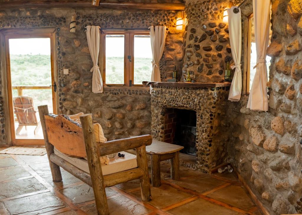 Posezení v ubytování Honeymoon Hut