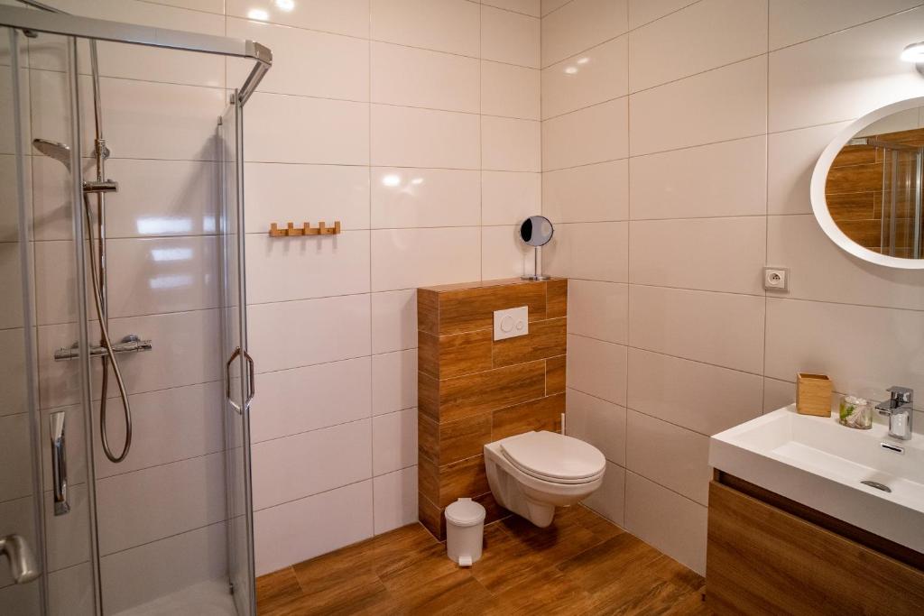 Vonios kambarys apgyvendinimo įstaigoje Apartmany Pisek