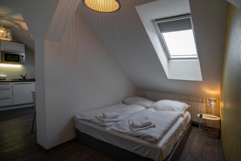 Lova arba lovos apgyvendinimo įstaigoje Apartmany Pisek