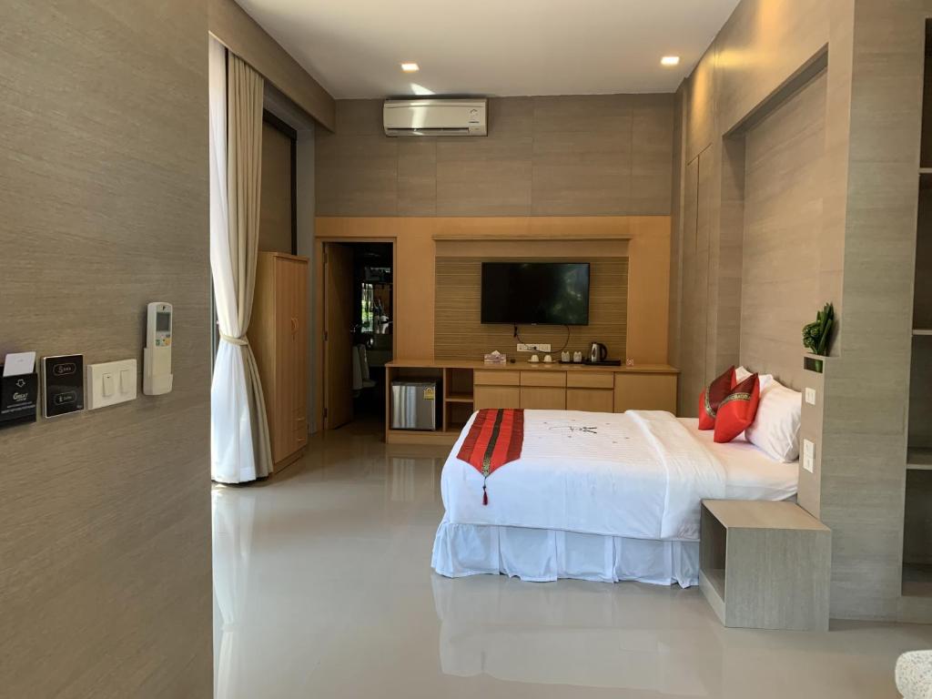 Cama o camas de una habitación en Treescape Resort Chiangmai