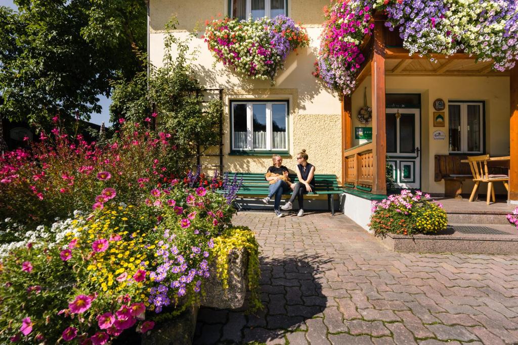 Vonkajšia záhrada v ubytovaní Pension Glitschnerhof