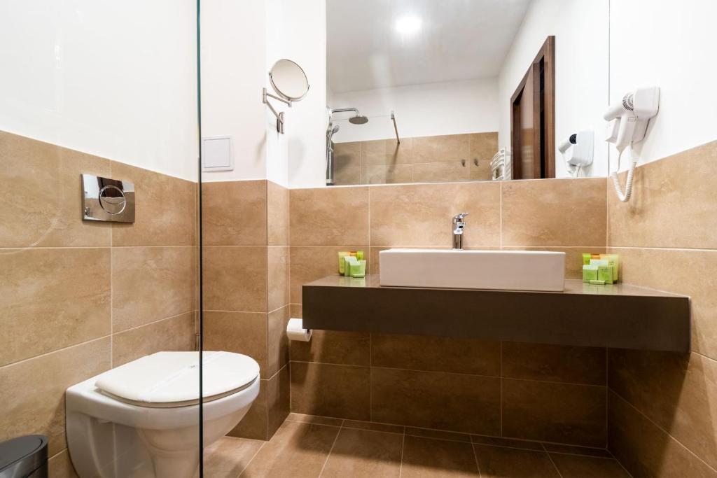 Koupelna v ubytování Hotel IZVOARE Caciulata