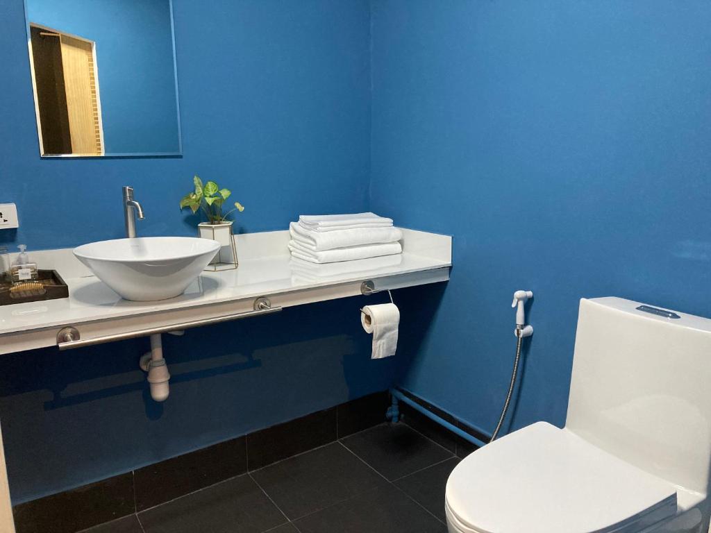 Koupelna v ubytování Moocoworking
