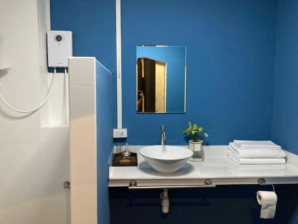 Koupelna v ubytování Moocoworking
