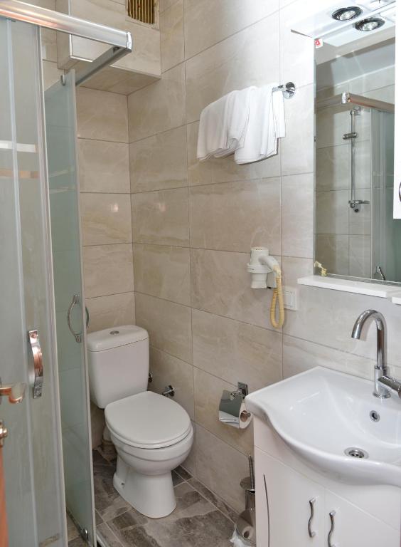 Koupelna v ubytování Bilgic Hotel
