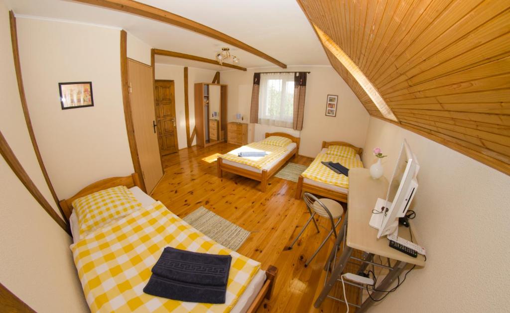 Postel nebo postele na pokoji v ubytování Hof