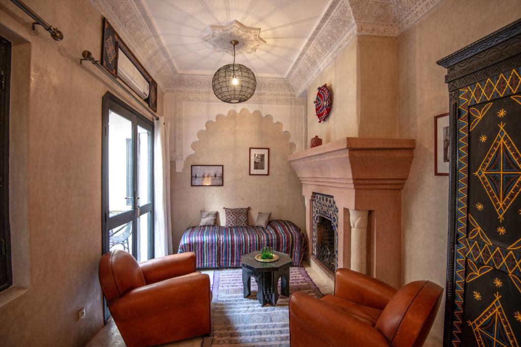 Posezení v ubytování Riad Spa Sindibad