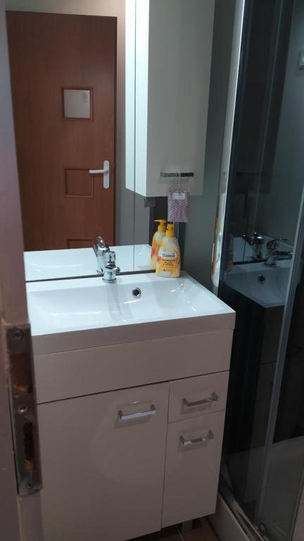 Koupelna v ubytování Apartmány Orlová