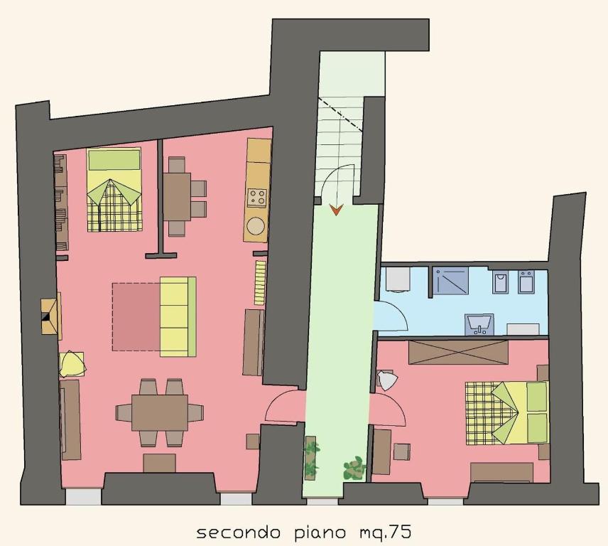 The floor plan of Appartamento il Grillo