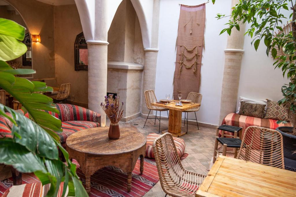 Posezení v ubytování Riad Spa Sindibad