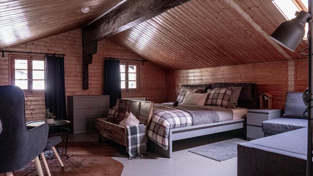 Postel nebo postele na pokoji v ubytování Relais des Mélèzes