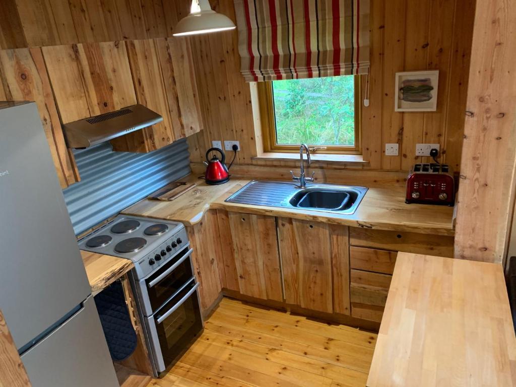 Kuchyň nebo kuchyňský kout v ubytování Loch Aweside Forest Cabins