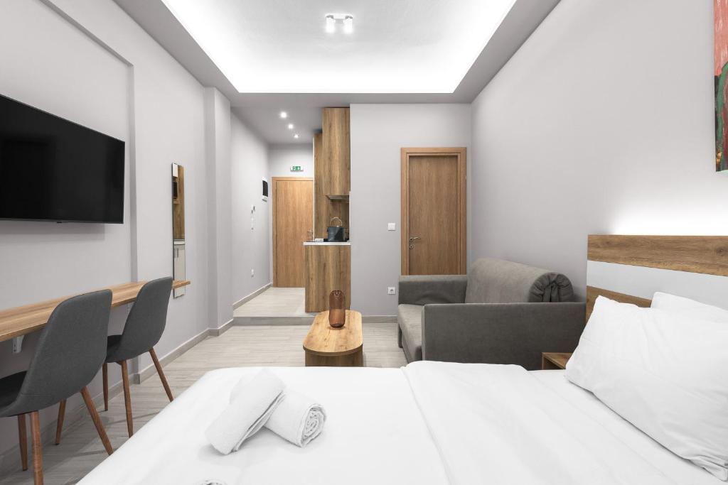 Łóżko lub łóżka w pokoju w obiekcie Lausanne, Nilie Hospitality MGMT