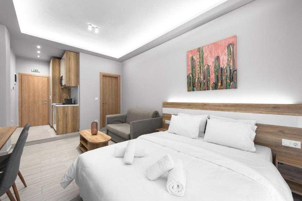 Łóżko lub łóżka w pokoju w obiekcie Lausanne, Nilie Hospitality MGMT