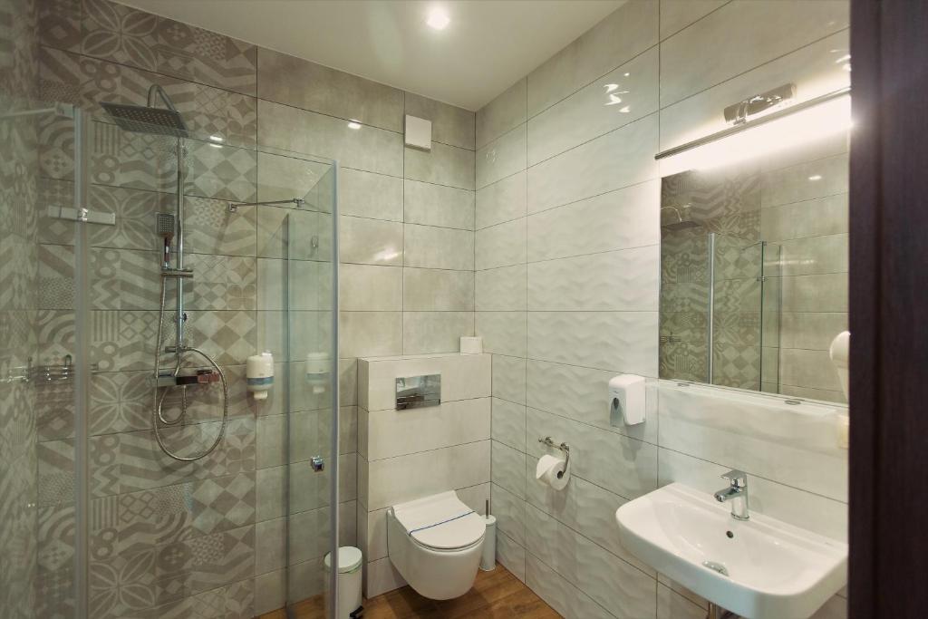 Koupelna v ubytování Hotel Rubin