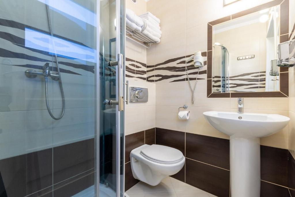 Koupelna v ubytování Hotel Jan