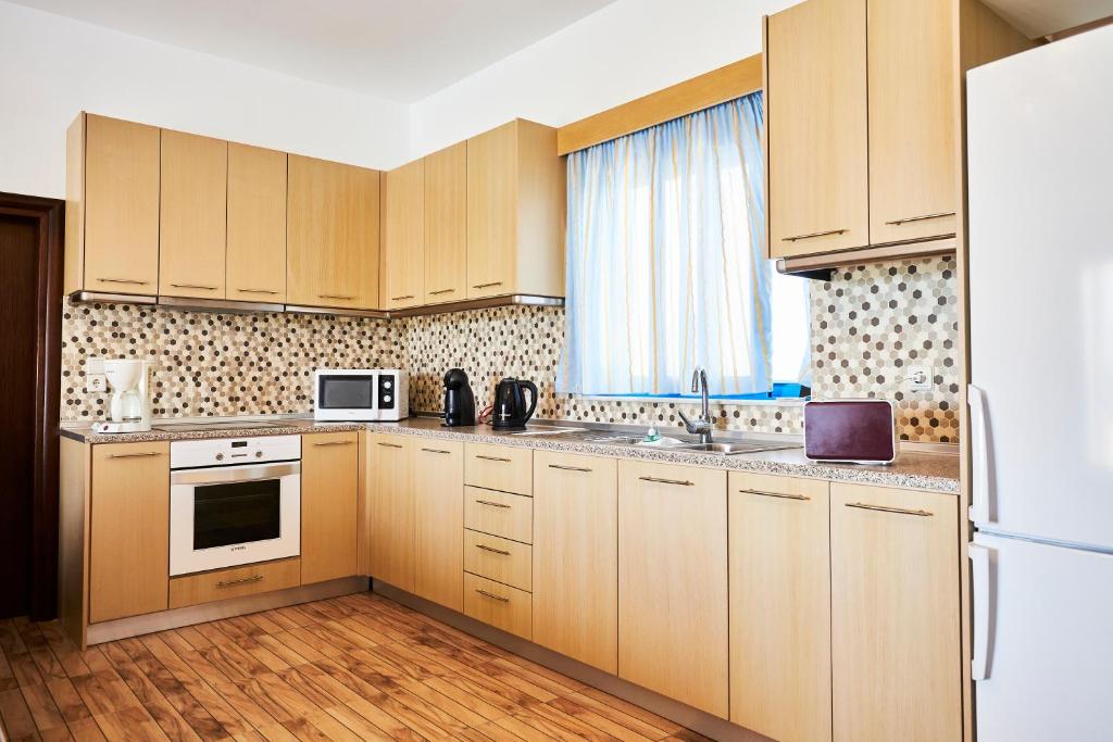 Kuchyň nebo kuchyňský kout v ubytování Nerida Beachfront Villas