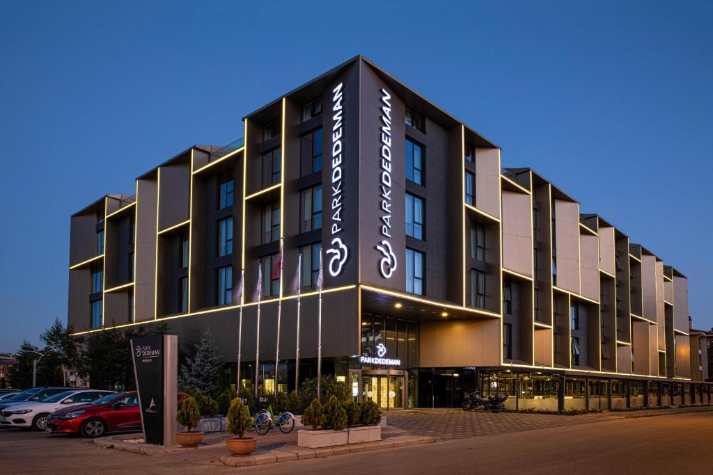 a building with a sign on the front of it at Park Dedeman Eskişehir in Eskisehir