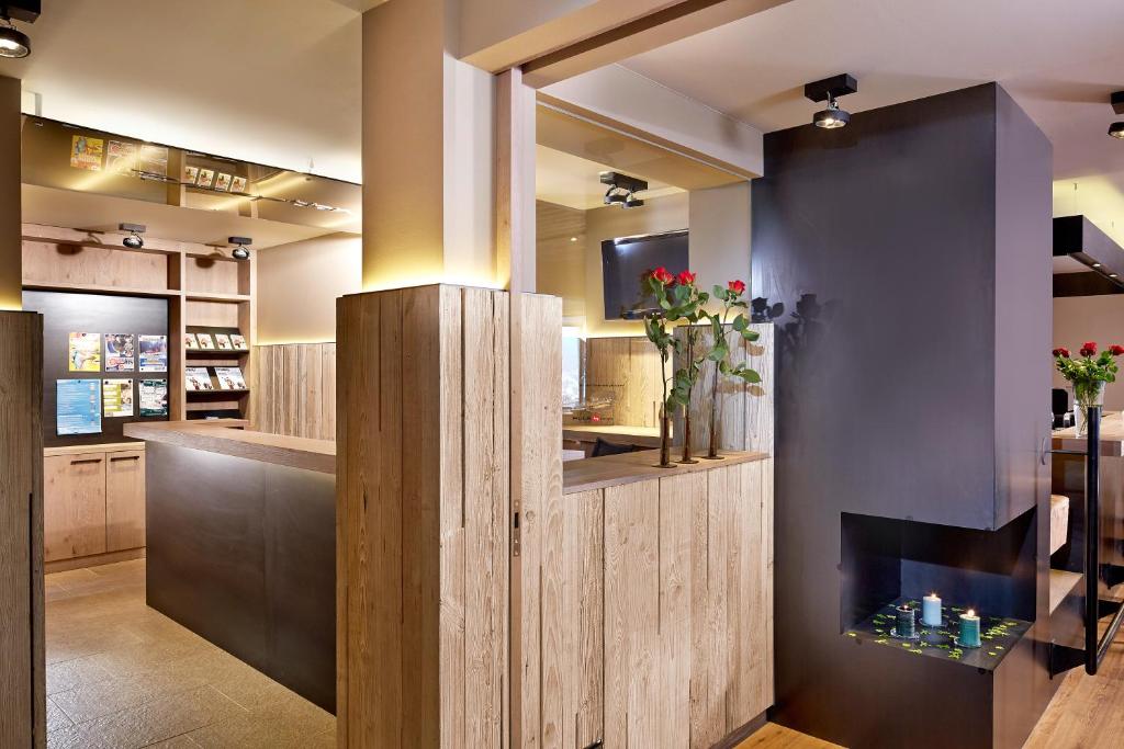 Kuchyň nebo kuchyňský kout v ubytování Hotel Bergkranz