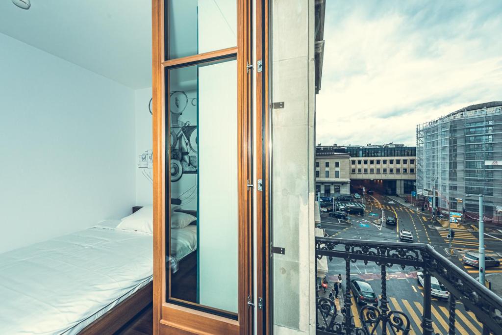 Balkón alebo terasa v ubytovaní Hotel Bernina Geneva