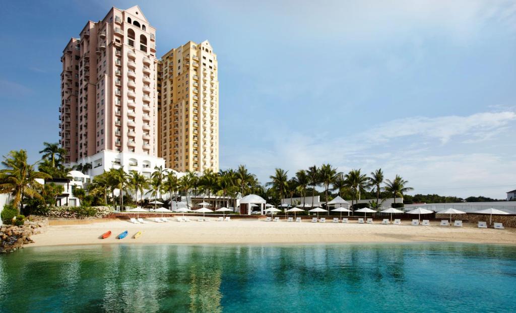 a view of the beach at the excellence punta cana resort at Mövenpick Hotel Mactan Island Cebu in Mactan