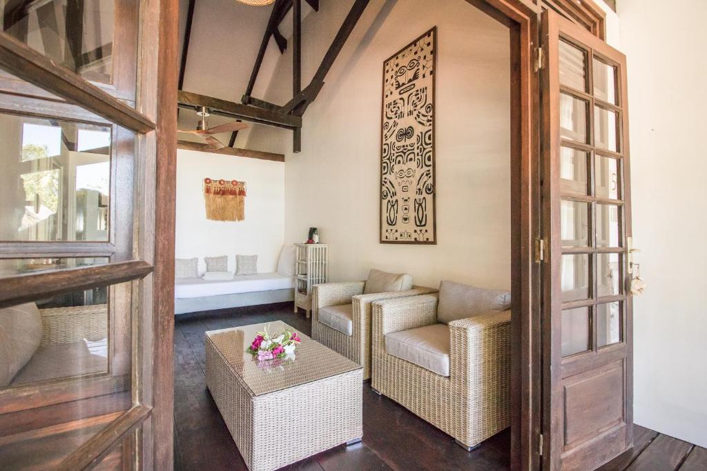 Χώρος καθιστικού στο Le Coconut Lodge