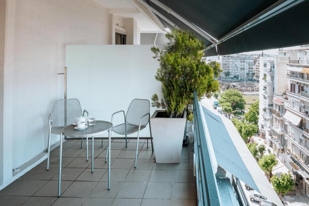 Balkón nebo terasa v ubytování Domotel Olympia