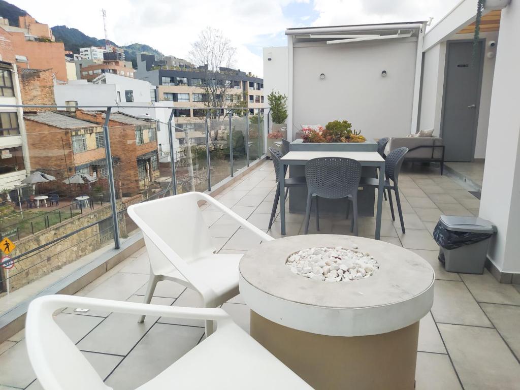 Balkón nebo terasa v ubytování Urban Heights Bogota