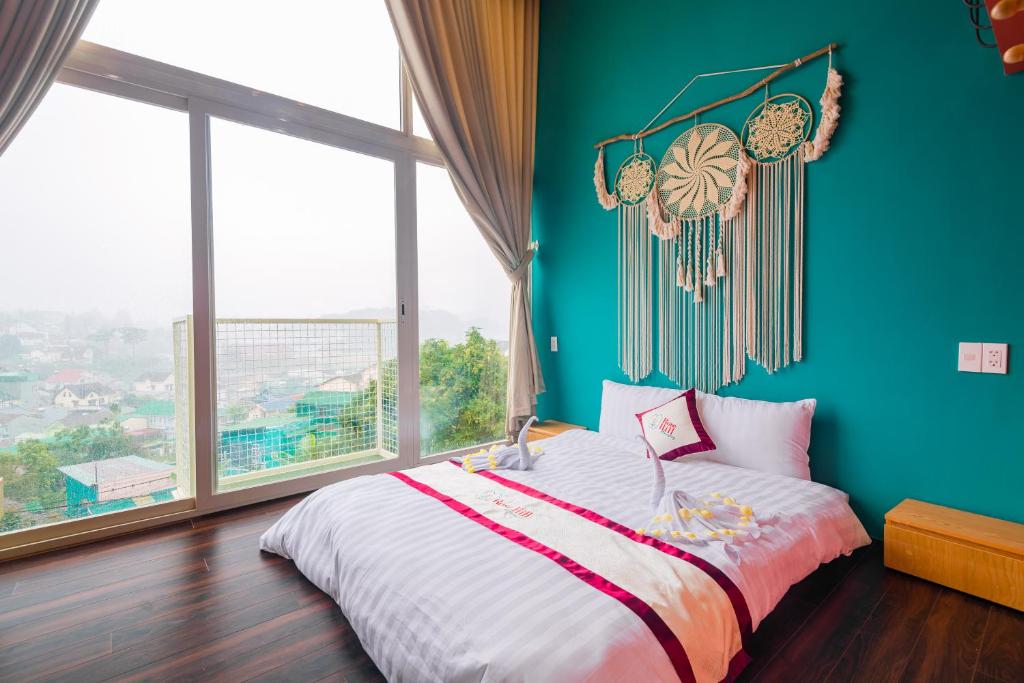 
Giường trong phòng chung tại Dalat Rose Hill Villa - Moutain View
