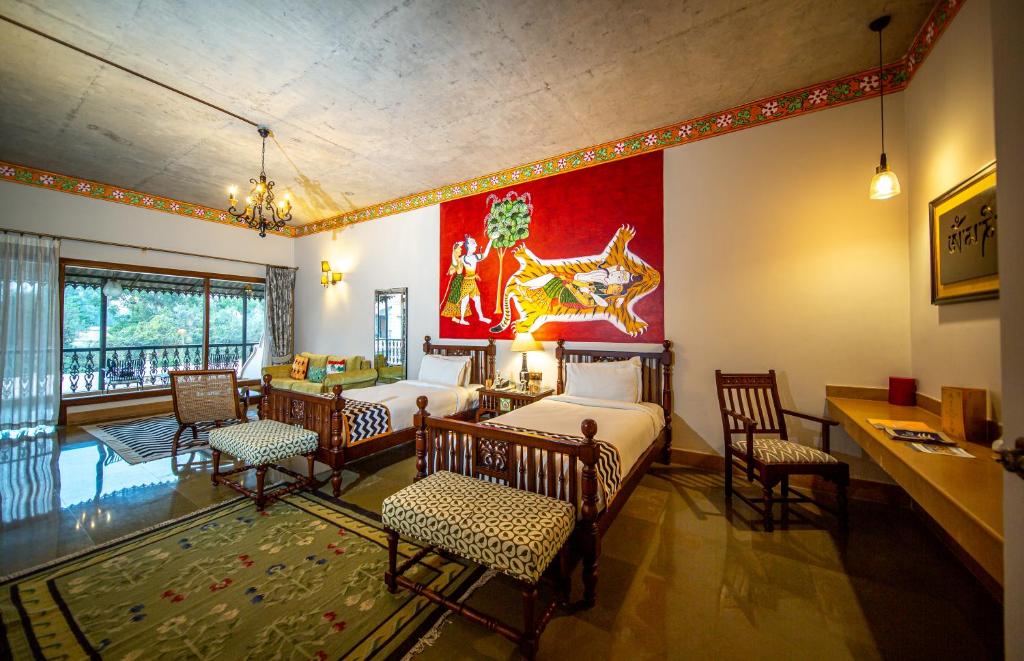 Posezení v ubytování Tree of Life Resort & Spa Varanasi