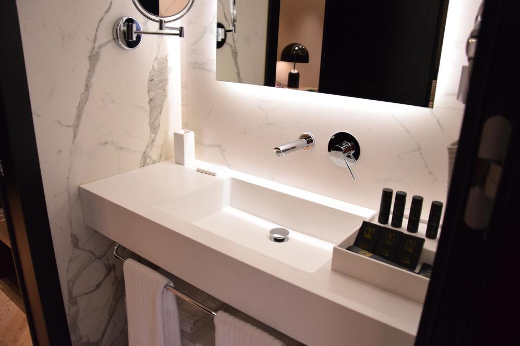 Koupelna v ubytování Hotel Unik