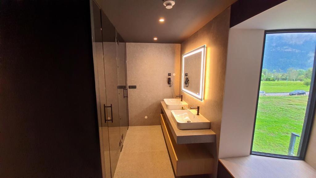 Koupelna v ubytování Hotel Soča