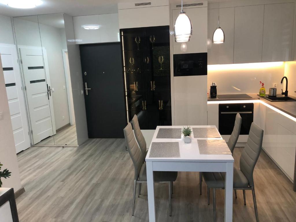 Kuchyň nebo kuchyňský kout v ubytování Apartament Agnes Szczecin Pomorzany