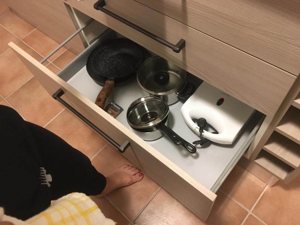 Kuchyň nebo kuchyňský kout v ubytování Apartment Annarosa