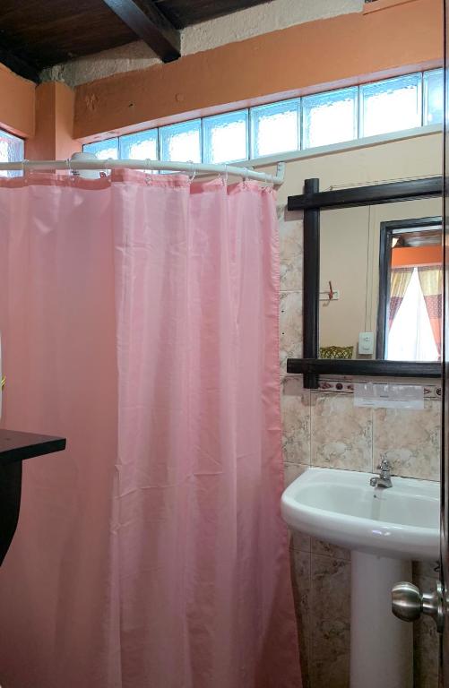 Koupelna v ubytování Hotel La Barca