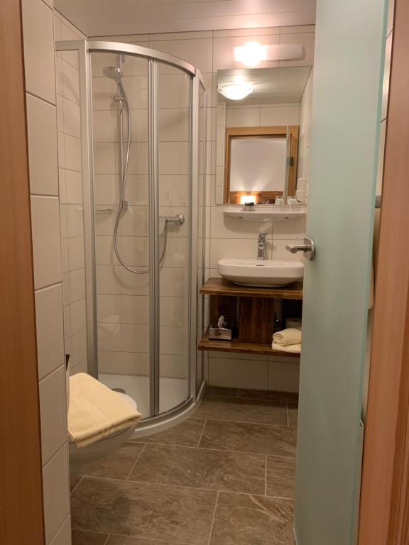 Koupelna v ubytování Hotel Engl