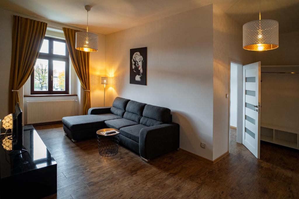 Svetainės erdvė apgyvendinimo įstaigoje Apartmany Pisek