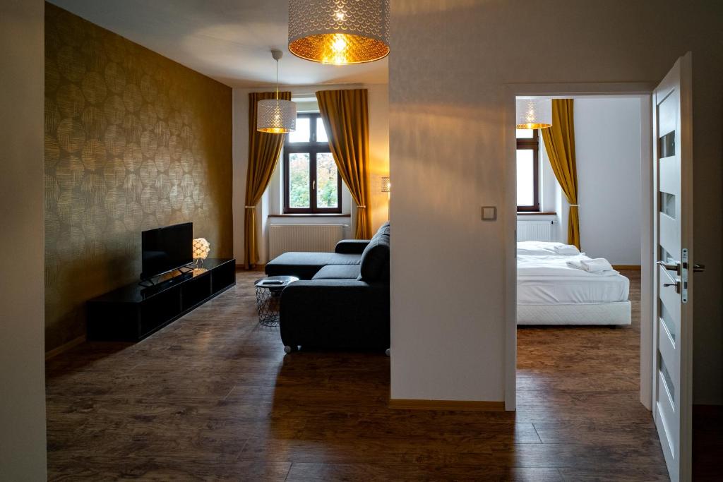 Lova arba lovos apgyvendinimo įstaigoje Apartmany Pisek