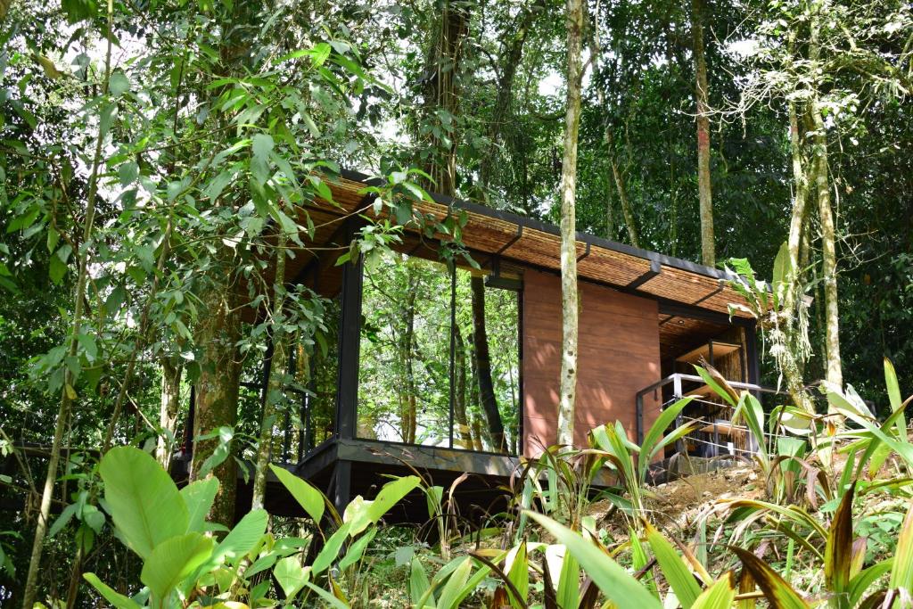a tree house in the middle of a forest at Bio Habitat Hotel in Armenia