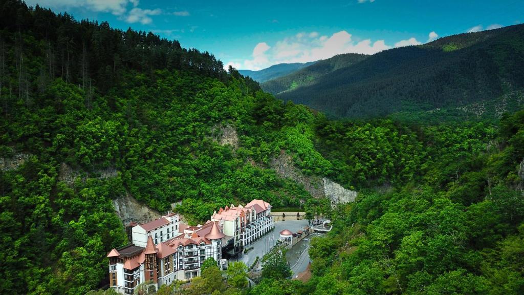 a building on the side of a mountain at Crowne Plaza - Borjomi, an IHG Hotel in Borjomi