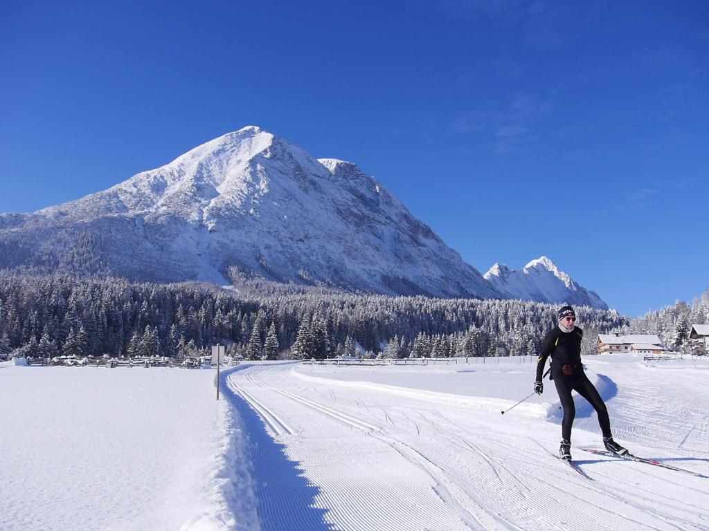 Alpenchalet im Leutaschtal v zime