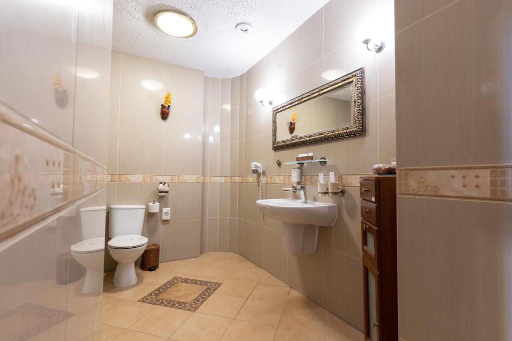 Koupelna v ubytování Hotel Trylogia
