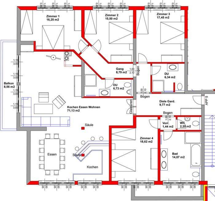 Půdorys ubytování Appartement Fuchs Ferdinand