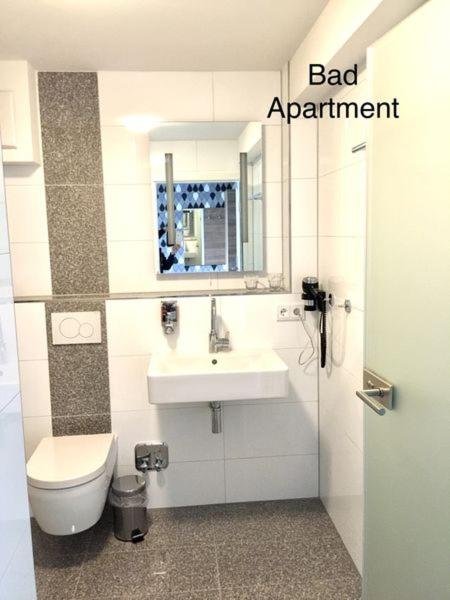 Koupelna v ubytování Hotel Mythos "Apartments"