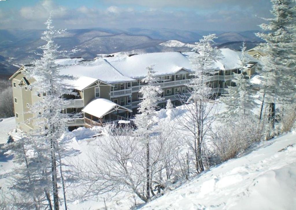 ein Resort im Schnee mit schneebedeckten Bäumen in der Unterkunft 301 D Summit Dr. , Snowshoe Mountains, WV 26209 in Snowshoe