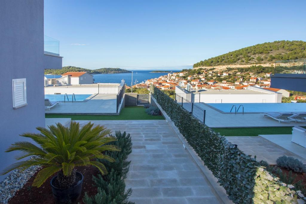 a view from the balcony of a house at Luxury Blue Villas Vis in Vis