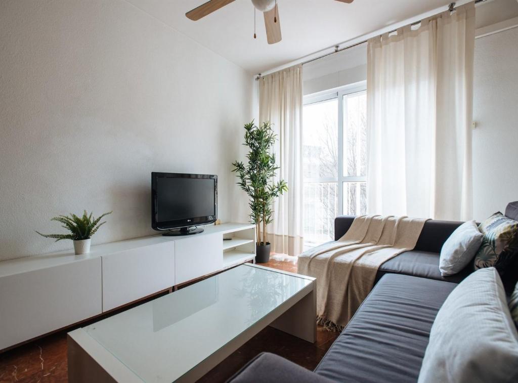 Televízia a/alebo spoločenská miestnosť v ubytovaní Calatrava Suite Apartment