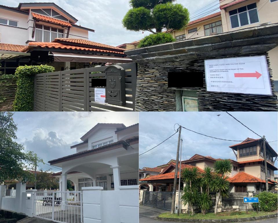 a collage of three pictures of a house at Langkawi Cozy Holiday Home at Bukit Indah by Zervin in Kuah